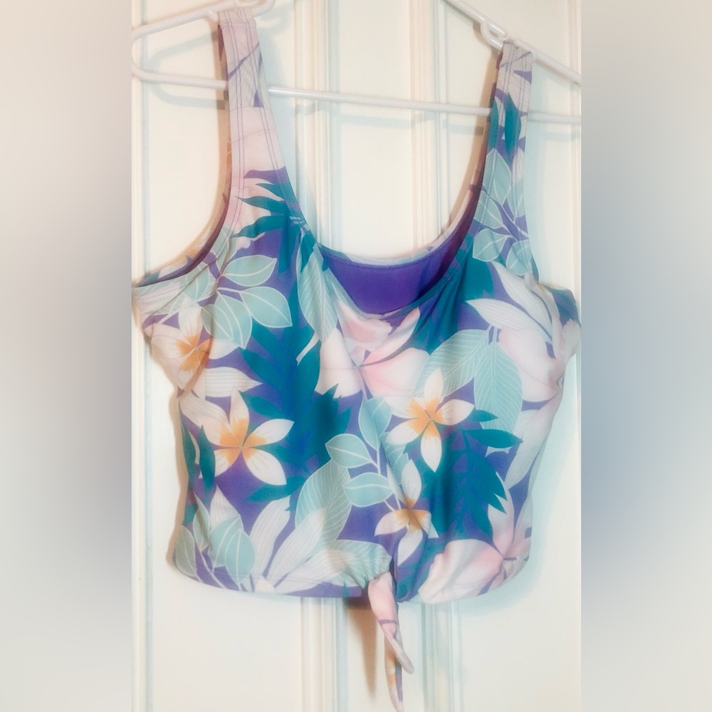 Tropical Women's Top ninety nine degrees brand Tankini top size XL lining purple
